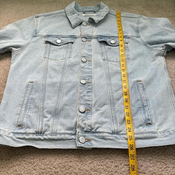 Pacsun Denim Trucker Jacket Womens L Light Wash Patchwork Quilted Cottagecore - Picture 8 of 8